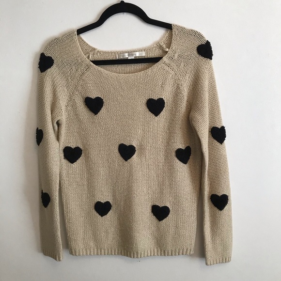 LC Lauren Conrad Sweaters - Lauren Conrad sweater patch heart pattern small